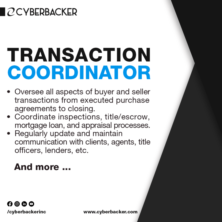 Cyberbacker Services - Transaction Coordinator - Virtual Assistant