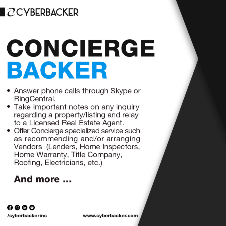 Cyberbacker Services - Concierge Backer - Virtual Assistant
