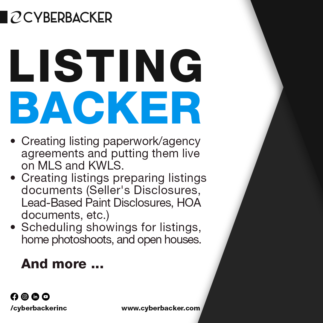 Cyberbacker Services - Listing Backer - Virtual Assistant