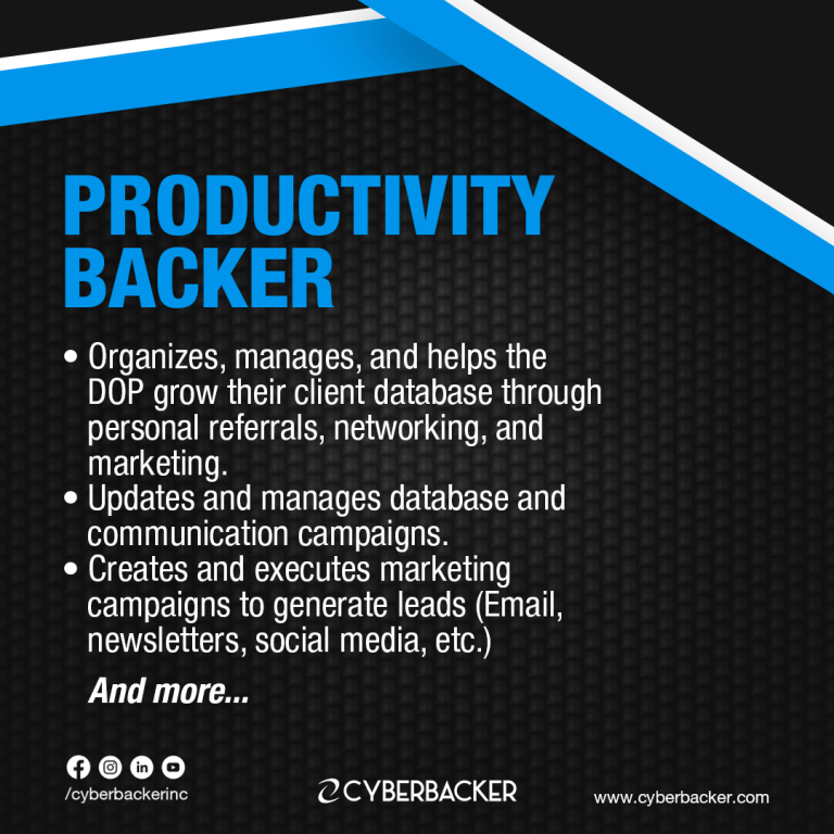 Cyberbacker Services - Productivity Backer - Virtual Assistant