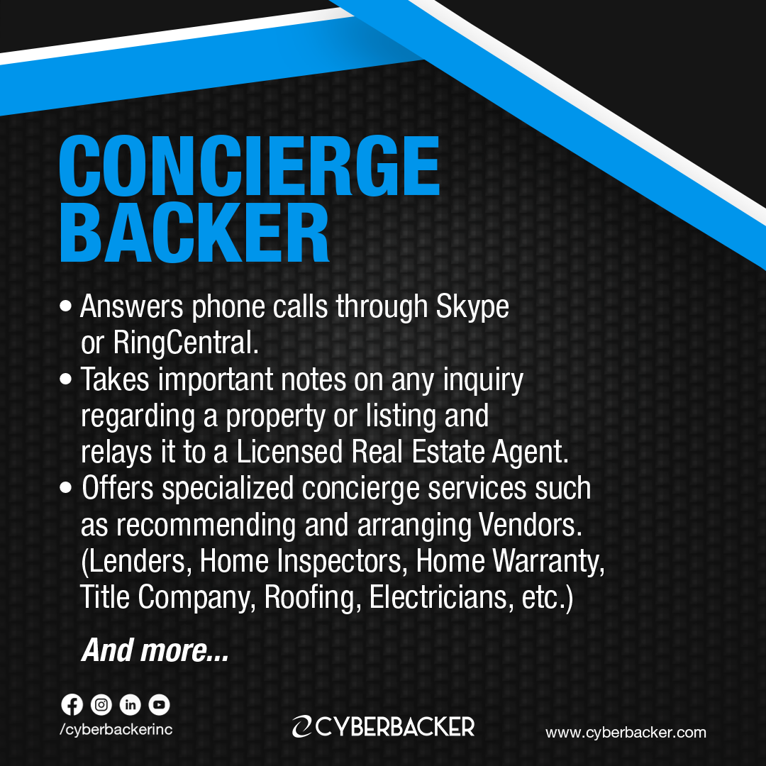 Cyberbacker Services - Concierge Backer - Virtual Assistant