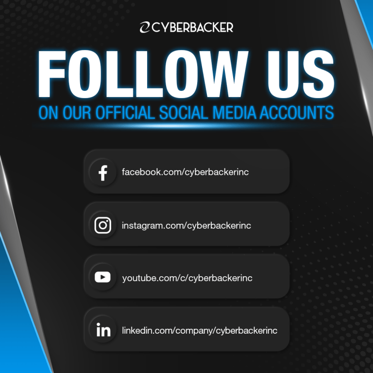 Follow our Official Cyberbacker Inc. Social Media Accounts