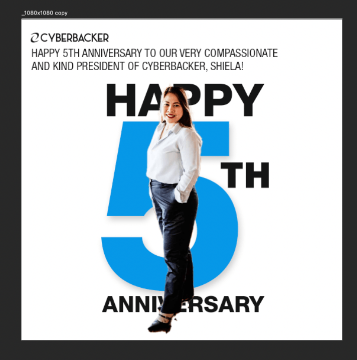 Happy 5th Anniversary to Miss Shie - Cyberbacker President
