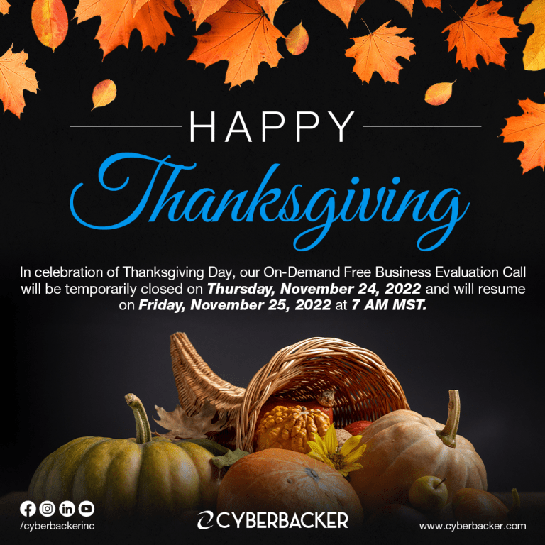 Happy Thanksgiving - Cyberbacker - Virtual Assistant