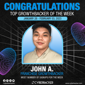 Top Growthbacker Of The Week - Virtual Services- Cyberbacker