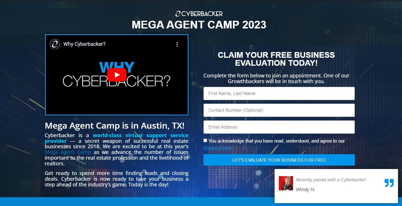 Mega Agent Camp 2023 - Cyberbacker
